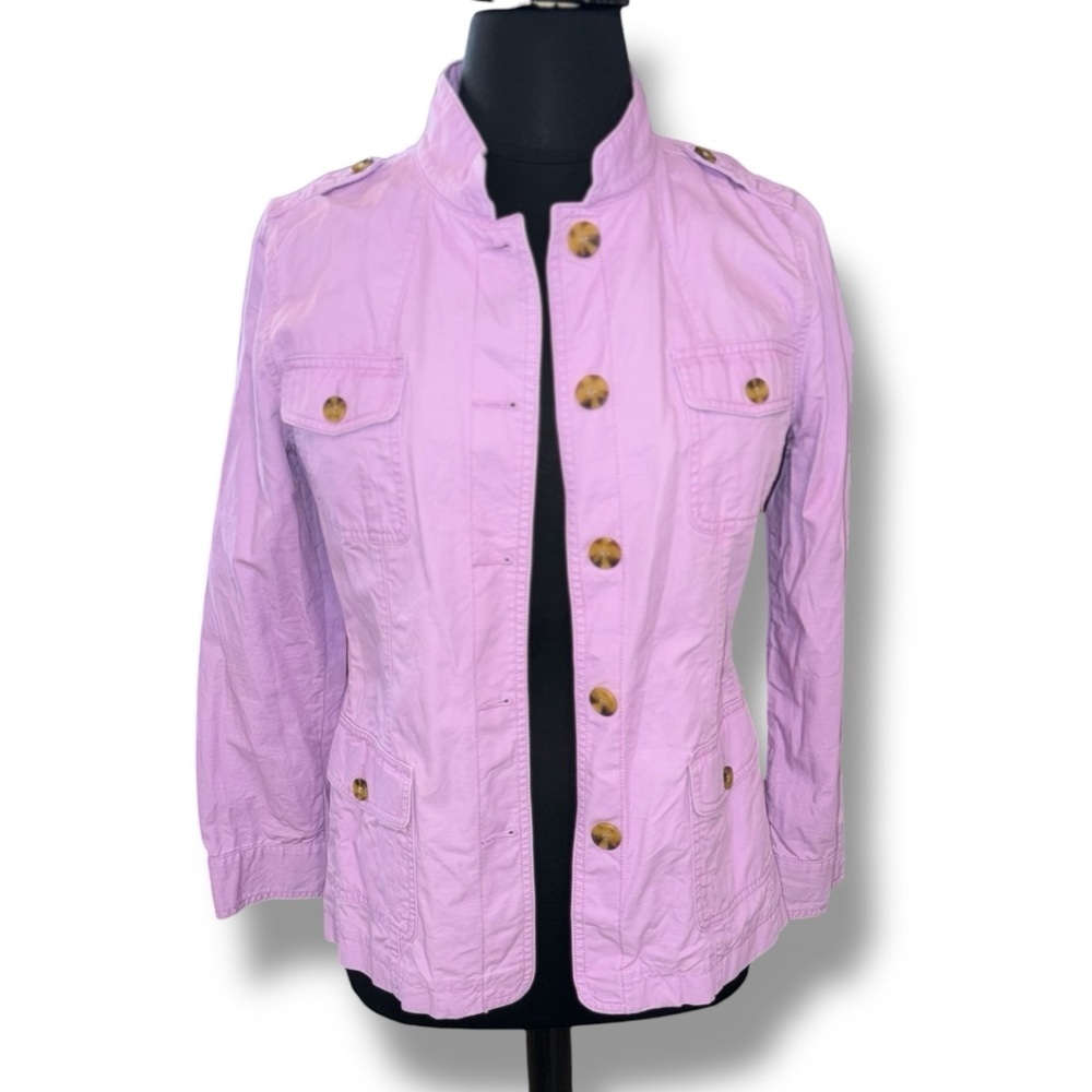 TALBOTS Military Inspired Jacket - Misses XL Violet Tulle - Picture 3 of 12